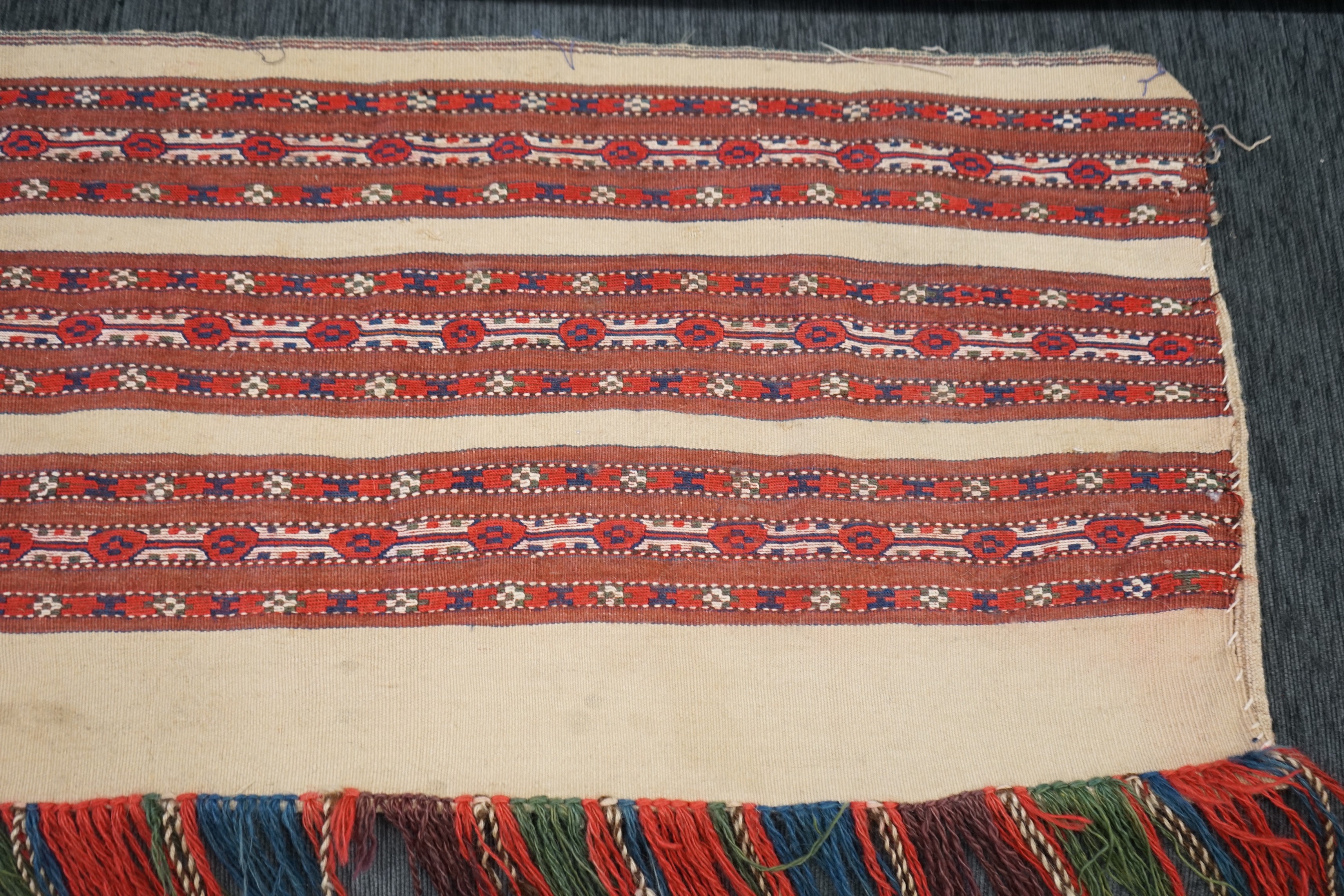 A Tekke flatweave saddlebag, 80 x 42cm